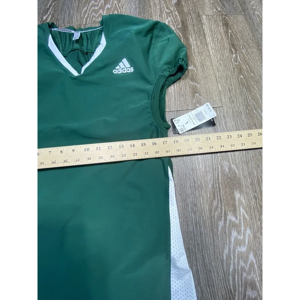 Adidas Football Jersey Mens Large Green V Neck Athletic Trainer Blank A1 Stock J